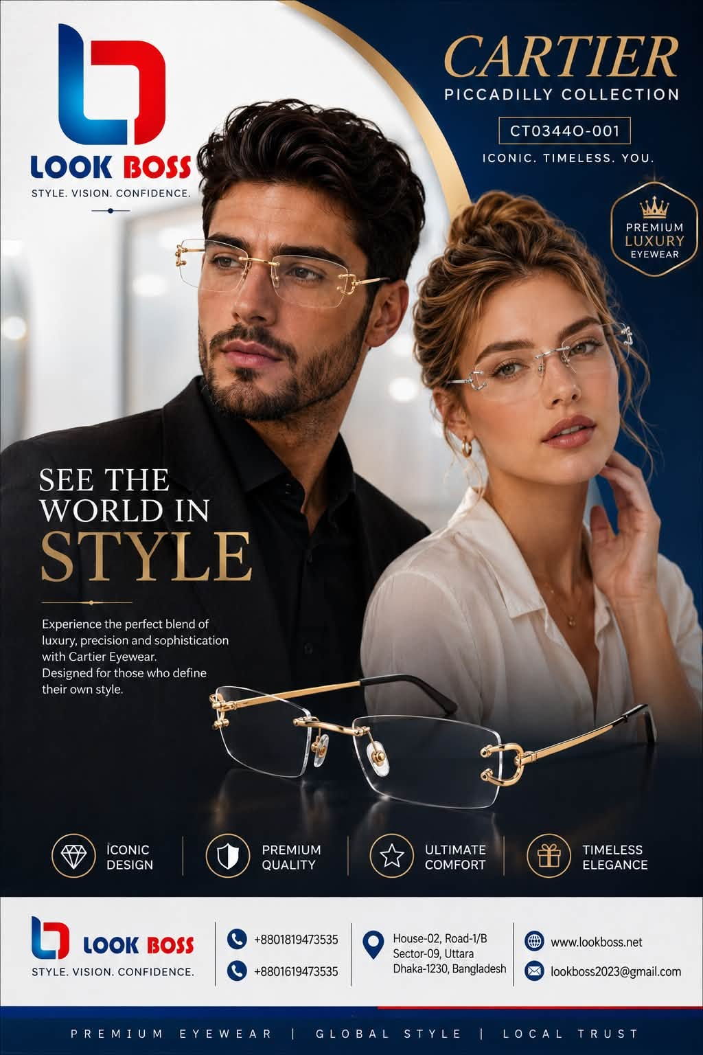 CT0344O-001 — Cartier Eyewear, lunettes